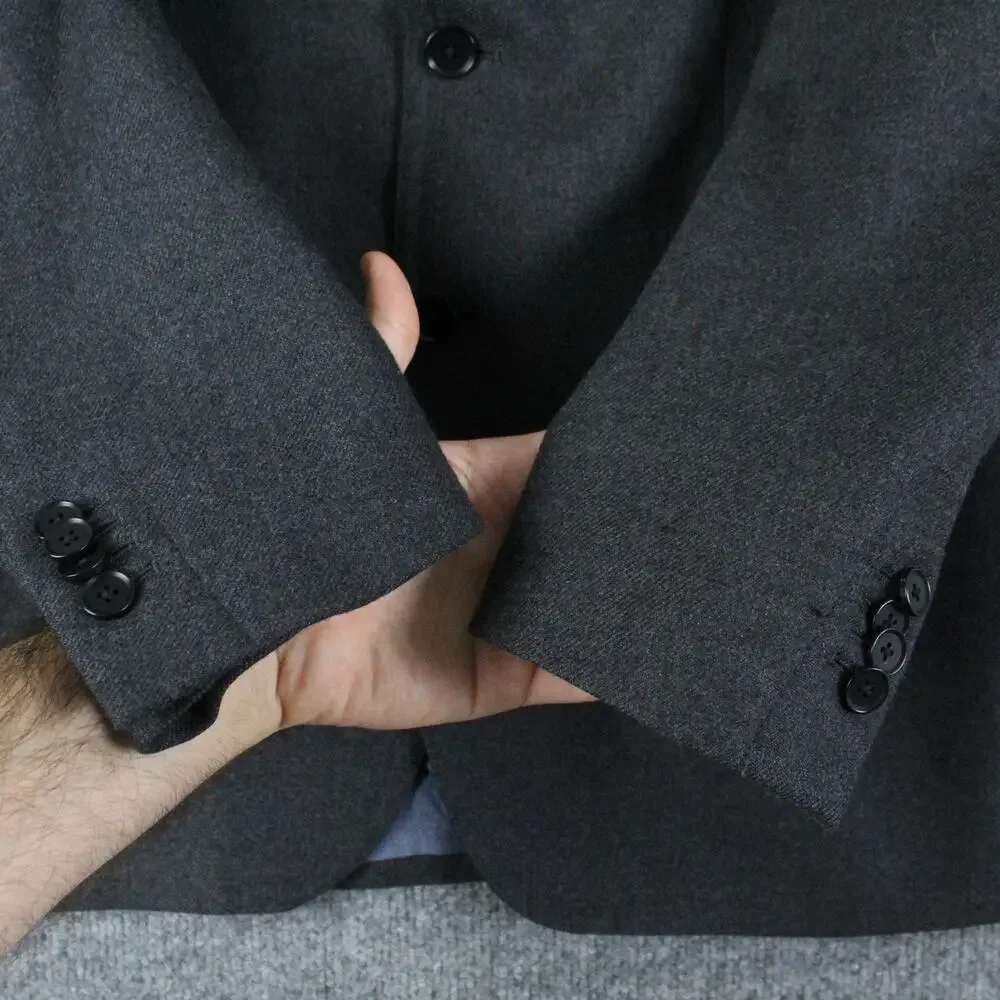 Banana Republic Blazer Mens 40S Tailored Fit Twill Gray Wool Sport Coat Business